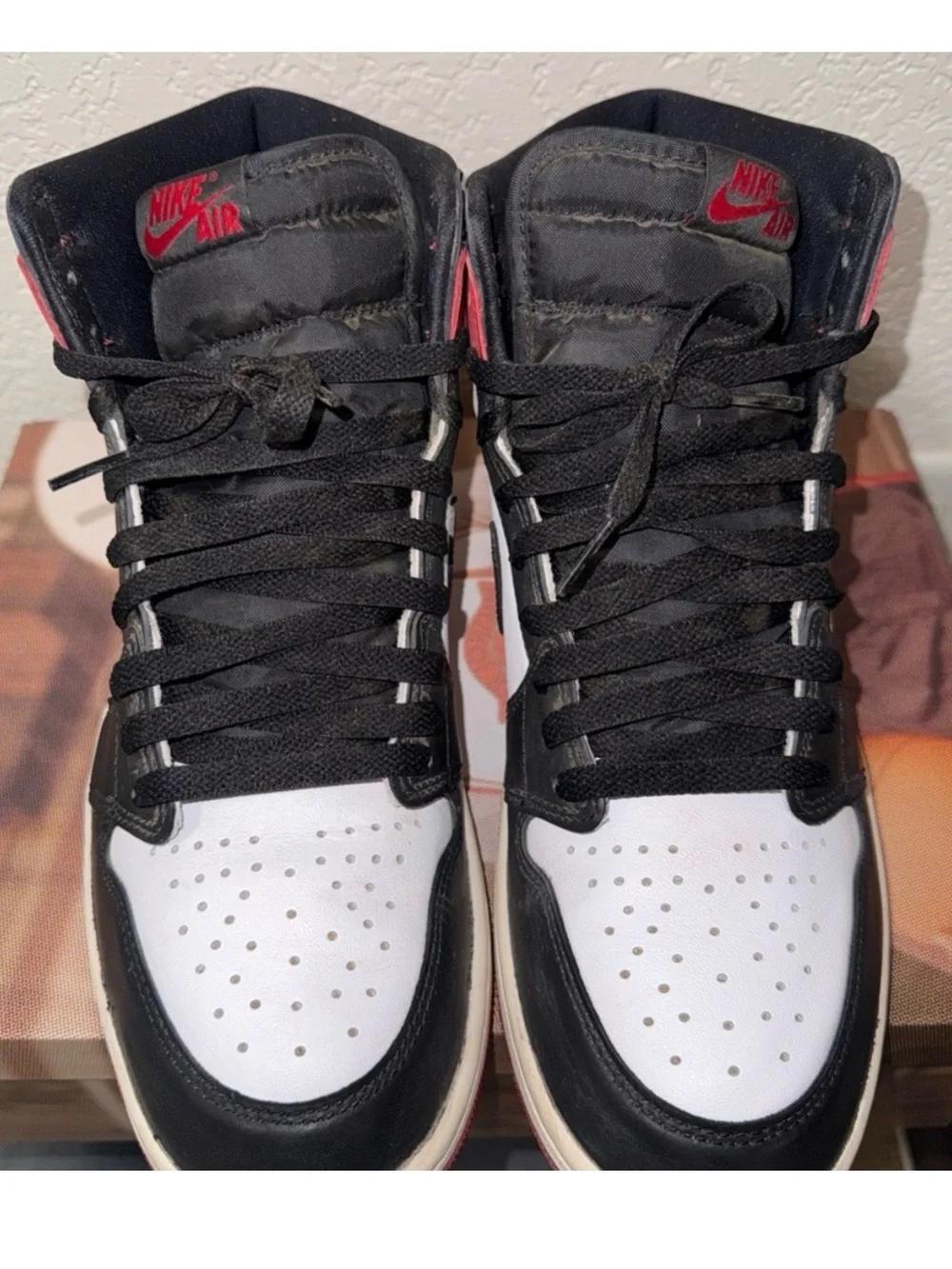 Jordan Men’s High-Top Sneakers in Black/White/Red
